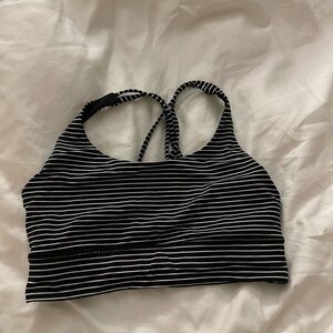 Black and white stripe rare lululemon energy  sports bra